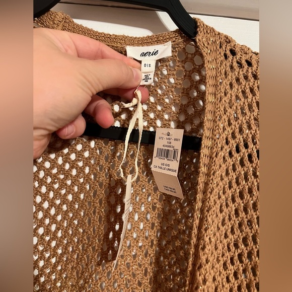 AERIE • METALLIC CROCHET CAPE • ONLINE EXCLUSIVE - Picture 7 of 8